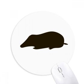 Dıythinker Siyah Köstebek Hayvan Portrayal Baskılı Yuvarlak Kaymaz Kauçuk Mouse Pad