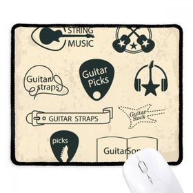 Dıythinker Siyah Kulaklık Gitar Müzik Enstrüman Deseni Kaymaz Fare Altlığı