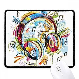 Dıythinker Siyah Kulaklık Renkli Müzik Çılgın Desen Kaymaz Fare Altlığı