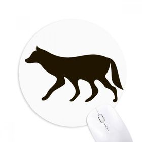 Dıythinker Siyah Kurt Hayvan Portrayal Baskılı Yuvarlak Kaymaz Kauçuk Mouse Pad