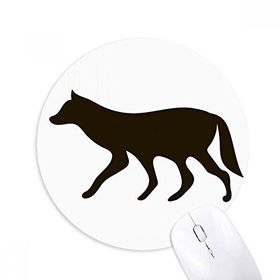 Dıythinker Siyah Kurt Hayvan Portrayal Baskılı Yuvarlak Kaymaz Kauçuk Mouse Pad