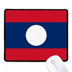 Dıythinker Siyah Laos Ulusal Bayrağı Asya Ülke Kaymaz Fare Altlığı