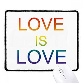 Dıythinker Siyah LGBT Gökkuşağı Bayrağı Aşk Kaymayan Fare Altlığı