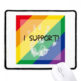 Dıythinker Siyah LGBT Gökkuşağı Bayrağı I Destek Kaymaz Fare Altlığı