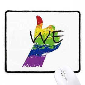 Dıythinker Siyah LGBT Gökkuşağı Bayrağı Kaymayan Fare Altlığı