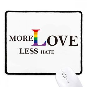 Dıythinker Siyah LGBT Gökkuşağı Bayrağı More Love Less Hate Kaymaz Fare Altlığı