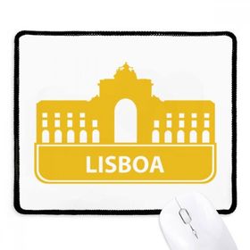 Dıythinker Siyah Lisboa Portekiz Sarı Kent Simgesi Kaymaz Fare Altlığı