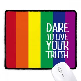 Dıythinker Siyah Live Your Truth LGBT Gökkuşağı Bayrağı Kaymaz Fare Altlığı