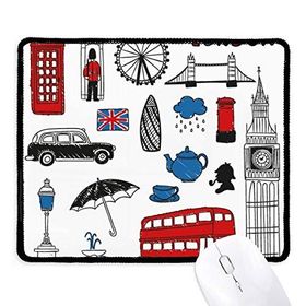 Dıythinker Siyah London Big Ben Booth Yağmur Posta Kutusu Kaymaz Fare Altlığı