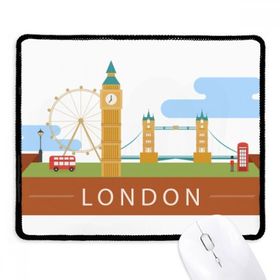 Dıythinker Siyah London Bridge UK Big Ben Londra Gözü Kaymaz Fare Altlığı