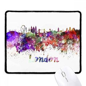 Dıythinker Siyah London Britain City Suluboya Kaymaz Fare Altlığı
