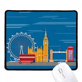 Dıythinker Siyah Londra Gözü Çift Katlı Otobüs Grafiti Kaymaz Fare Altlığı