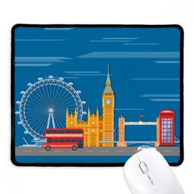 Dıythinker Siyah Londra Gözü Çift Katlı Otobüs Grafiti Kaymaz Fare Altlığı