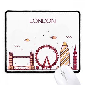 Dıythinker Siyah Londra İngiltere Düz Kent Simgesi Desenli Kaymaz Fare Altlığı