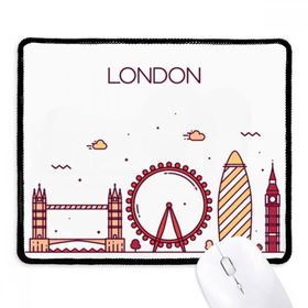 Dıythinker Siyah Londra İngiltere Düz Kent Simgesi Desenli Kaymaz Fare Altlığı