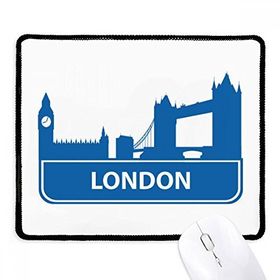 Dıythinker Siyah Londra İngiltere Mavi Kent Simgesi Desenli Kaymaz Fare Altlığı