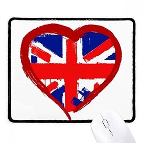 Dıythinker Siyah Love Heart UK England Landmark Kaymaz Fare Altlığı