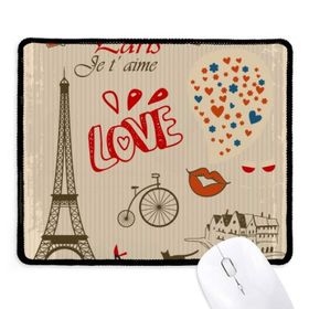 Dıythinker Siyah Love Paris Fransa Eyfel Kulesi Kaymaz Fare Altlığı