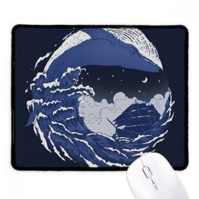Dıythinker Siyah Mavi Okyanus Dalgaları Gece Koyu Kaymaz Fare Altlığı