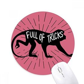 Dıythinker Siyah Maymun Hayvan Silüeti Doğal Baskılı Yuvarlak Kaymaz Kauçuk Mouse Pad