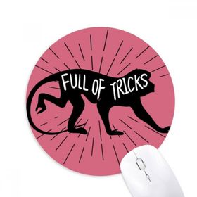 Dıythinker Siyah Maymun Hayvan Silüeti Doğal Baskılı Yuvarlak Kaymaz Kauçuk Mouse Pad