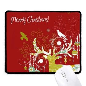 Dıythinker Siyah Merry Chistmas Geyik Kaymaz Fare Altlığı