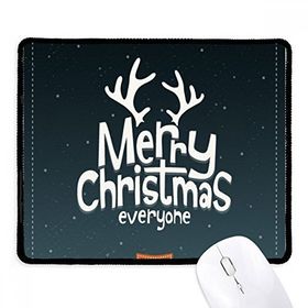 Dıythinker Siyah Merry Christmas Ren Geyiği Çizgi Film Desenli Kaymaz Fare Altlığı