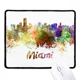 Dıythinker Siyah Miami America City Suluboya Kaymaz Fare Altlığı