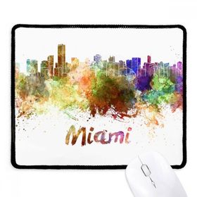 Dıythinker Siyah Miami America City Suluboya Kaymaz Fare Altlığı