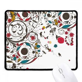 Dıythinker Siyah Modern Sanat İllüstrasyon Çiçekler Bitkiler Kaymaz Fare Altlığı