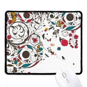 Dıythinker Siyah Modern Sanat İllüstrasyon Çiçekler Bitkiler Kaymaz Fare Altlığı