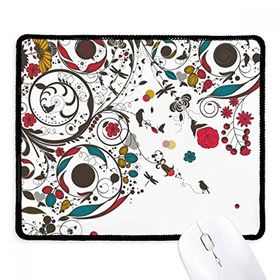 Dıythinker Siyah Modern Sanat İllüstrasyon Çiçekler Bitkiler Kaymaz Fare Altlığı