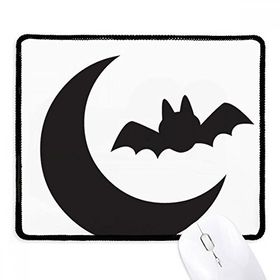 Dıythinker Siyah Moon Bat Happy Fear Cadılar Bayramı Kaymaz Fare Altlığı