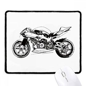 Dıythinker Siyah Motosiklet İllüstrasyon Desen Kaymaz Fare Altlığı