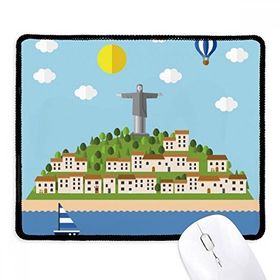 Dıythinker Siyah Mount Corcovado Ateş Balonu Brezilya Kaymaz Fare Altlığı