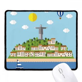 Dıythinker Siyah Mount Corcovado Ateş Balonu Brezilya Kaymaz Fare Altlığı