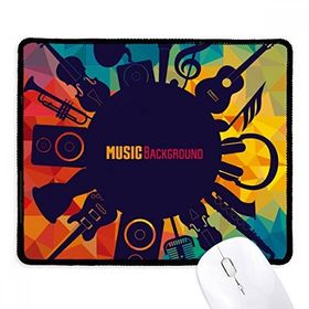 Dıythinker Siyah Müzik Enstrümanları Çılgın Mavi İllüstrasyon Kaymaz Fare Altlığı