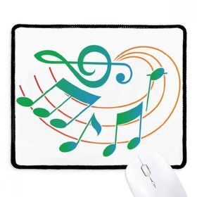 Dıythinker Siyah Müzik Notasyonu Yeşil Turuncu Desen Kaymaz Fare Altlığı