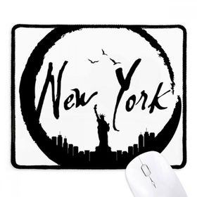 Dıythinker Siyah New York ABD Özgürlük Silüeti Kaymaz Fare Altlığı