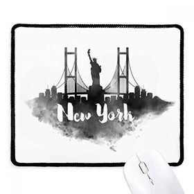 Dıythinker Siyah New York Amerika LandMark Mürekkep Şehir Boyama Kaymaz Fare Altlığı