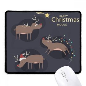 Dıythinker Siyah Noel Ren Geyiği Geyiği Geyiği Geyiği Desenli Kaymaz Fare Altlığı