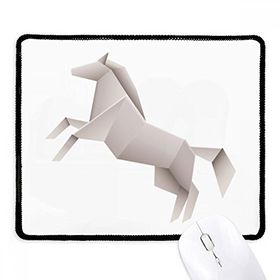 Dıythinker Siyah Origami Geometrik Soyut Ev Desenli Kaymaz Fare Altlığı