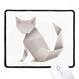 Dıythinker Siyah Origami Geometrik Soyut Kedi Desenli Kaymaz Fare Altlığı