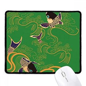 Dıythinker Siyah PaintingJ apanese Sarı Balık Kaymaz Fare Altlığı