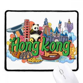Dıythinker Siyah Panda Hong Kong Grafiti Kaymaz Fare Altlığı