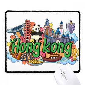 Dıythinker Siyah Panda Hong Kong Grafiti Kaymaz Fare Altlığı