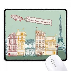 Dıythinker Siyah Paris Airship Fransa Mark Line Çizim Kaymaz Fare Altlığı
