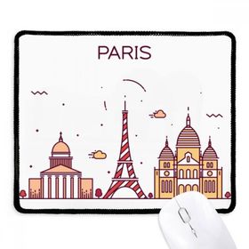 Dıythinker Siyah Paris Fransız Düz Kent Simgesi Desenli Kaymaz Fare Altlığı