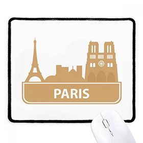 Dıythinker Siyah Paris Fransız Sarı Kent Simgesi Desenli Kaymaz Fare Altlığı