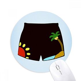 Dıythinker Siyah Plaj Pantolonu İllüstrasyon Desen Baskılı Yuvarlak Kaymaz Kauçuk Mouse Pad